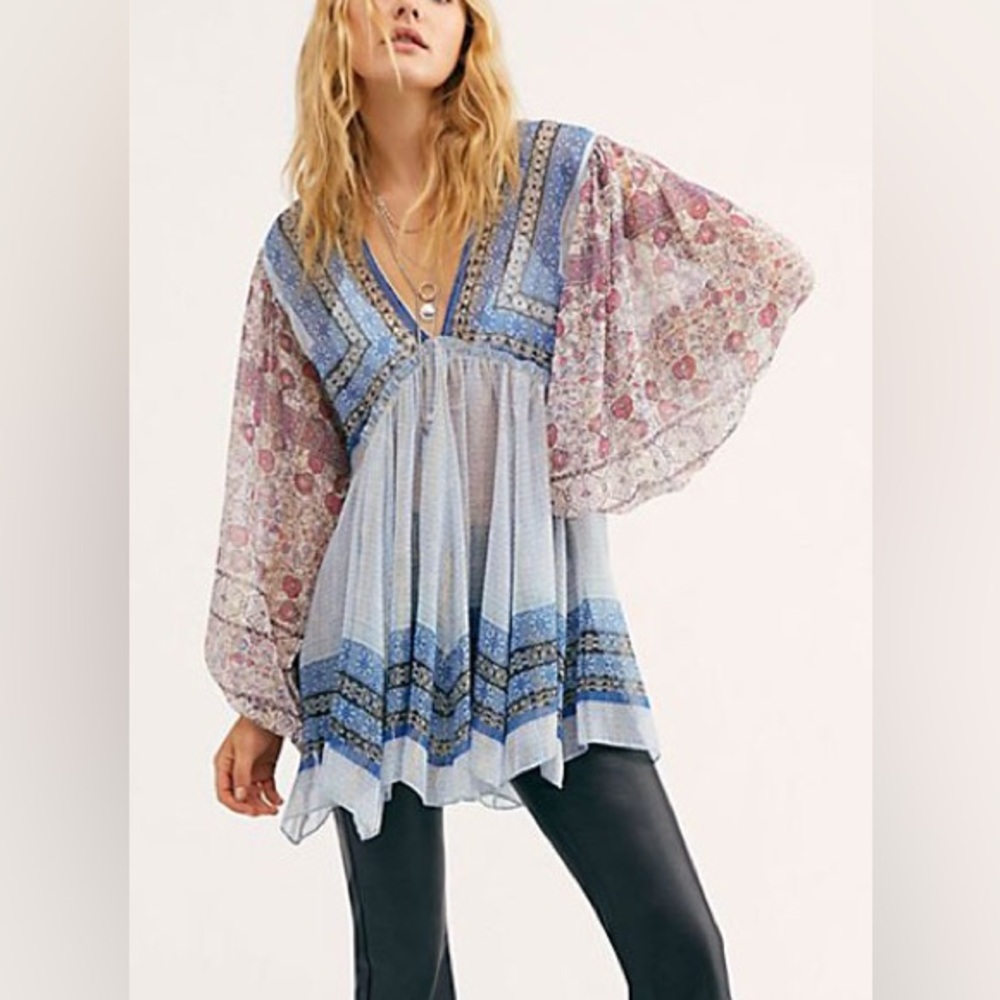 Free People Aliyah Sheer Blouse
